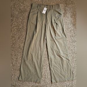 NWT MNG Olive Green Wide-Leg Pants